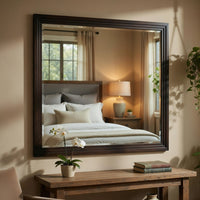Tey Vanity Dresser Mirror, Charcoal Gray Ash Veener Frame, 39 x 47 - BM351918
