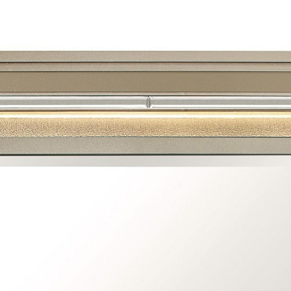 Loy Vanity Dresser Mirror,Metallic Champagne Gray, LED Frame 38 x 38 - BM351919