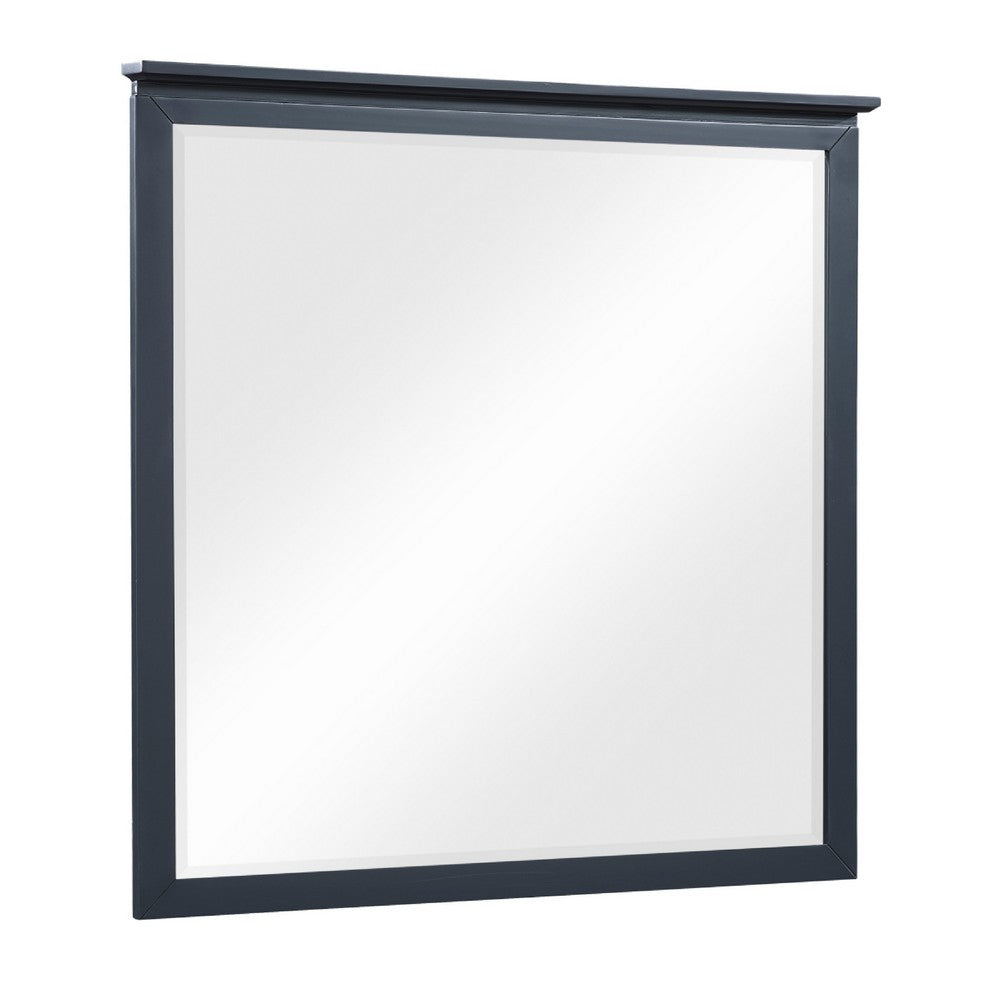Sely Vanity Dresser Mirror, Navy Blue Finish Frame, 38 x 38 - BM351920