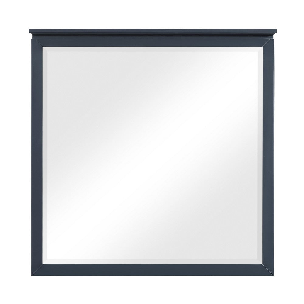 Sely Vanity Dresser Mirror, Navy Blue Finish Frame, 38 x 38 - BM351920