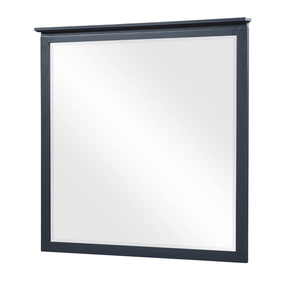 Sely Vanity Dresser Mirror, Navy Blue Finish Frame, 38 x 38 - BM351920