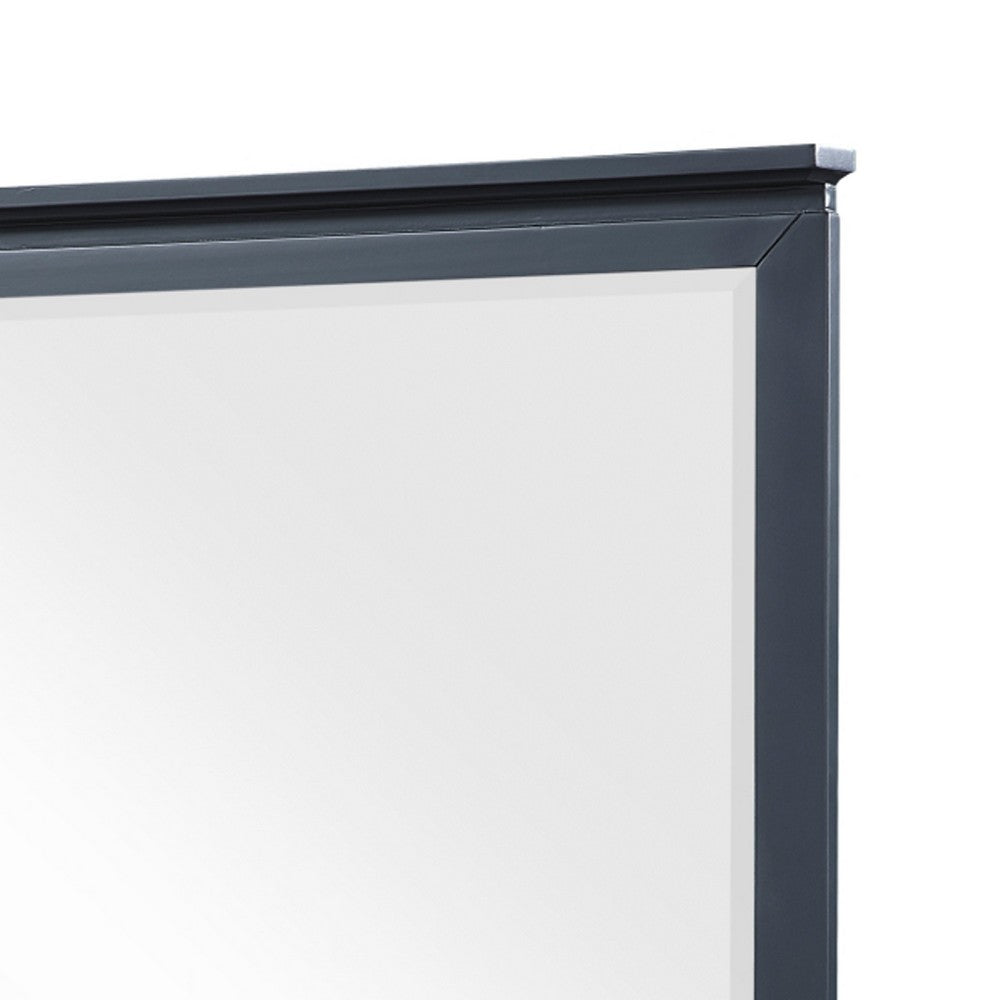 Sely Vanity Dresser Mirror, Navy Blue Finish Frame, 38 x 38 - BM351920