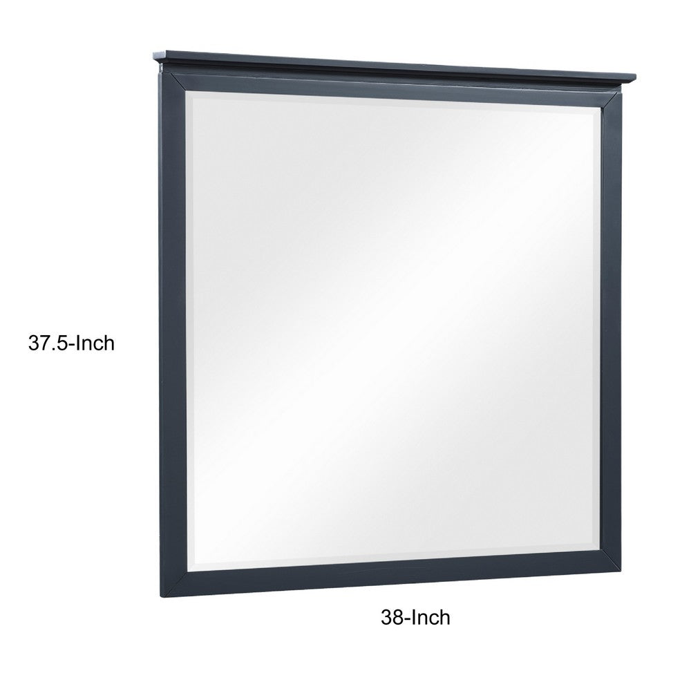 Sely Vanity Dresser Mirror, Navy Blue Finish Frame, 38 x 38 - BM351920