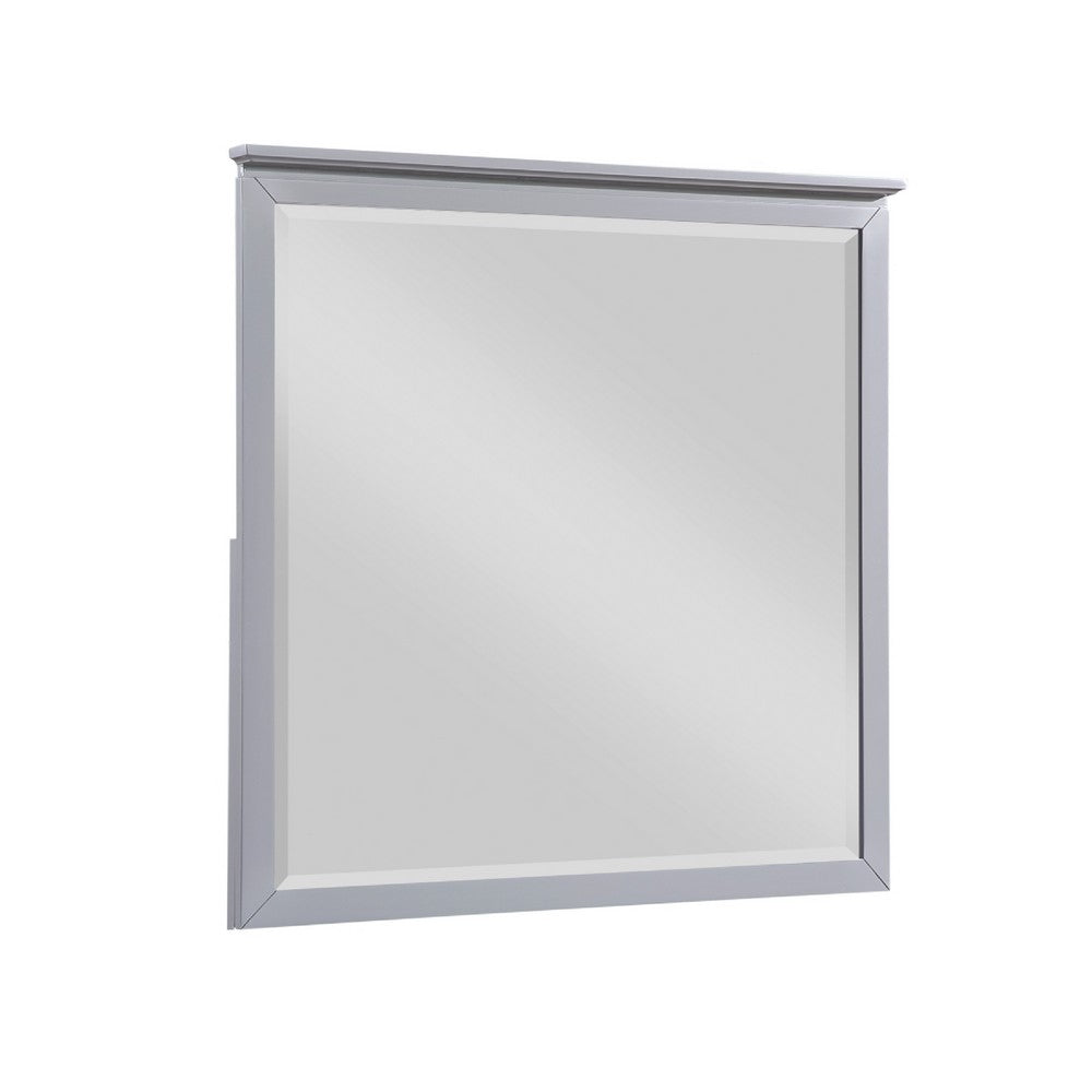 Sely Vanity Dresser Mirror, Light Gray Finish Frame, 38 x 38 - BM351921