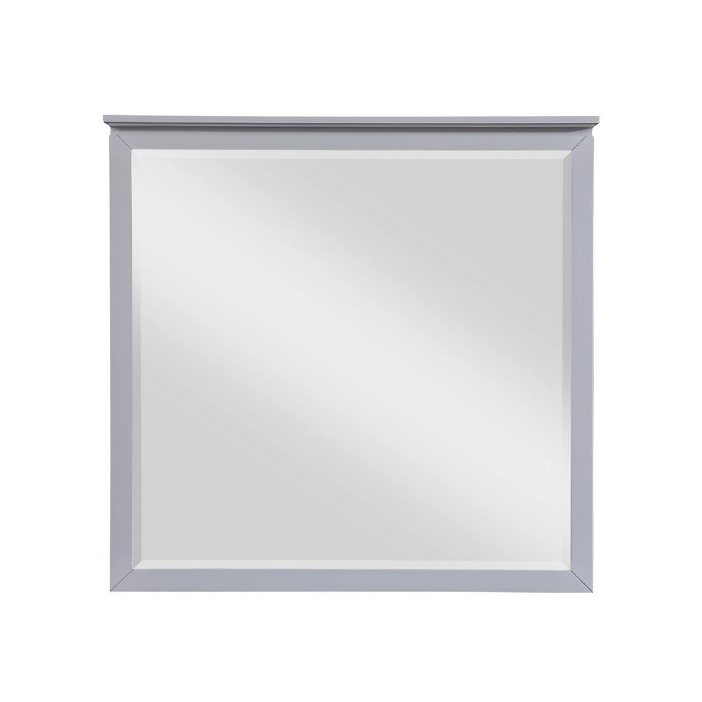 Sely Vanity Dresser Mirror, Light Gray Finish Frame, 38 x 38 - BM351921