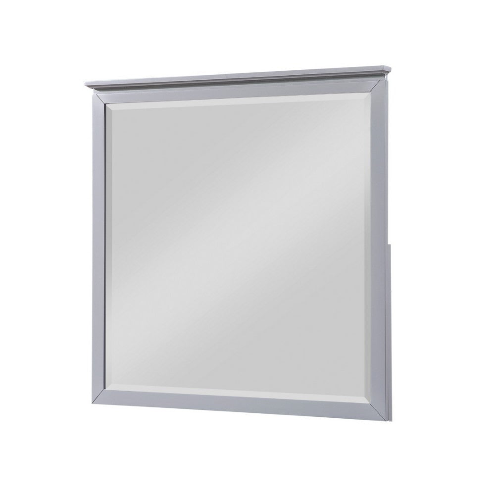 Sely Vanity Dresser Mirror, Light Gray Finish Frame, 38 x 38 - BM351921