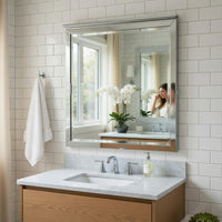 Sely Vanity Dresser Mirror, Light Gray Finish Frame, 38 x 38 - BM351921