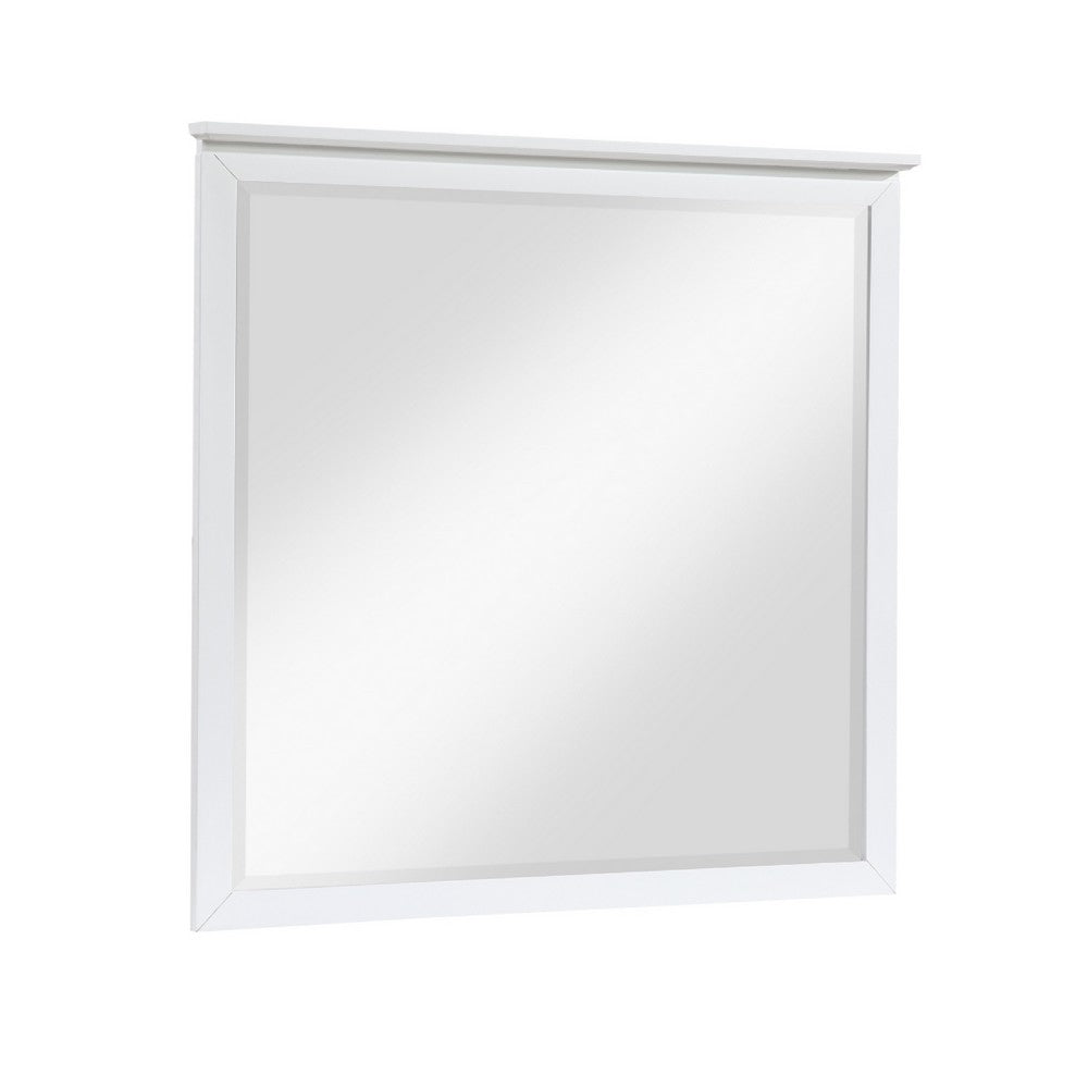 Sely Vanity Dresser Mirror, Glam White Finish Frame, 38 x 38 - BM351922