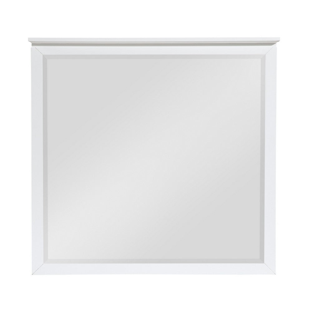 Sely Vanity Dresser Mirror, Glam White Finish Frame, 38 x 38 - BM351922