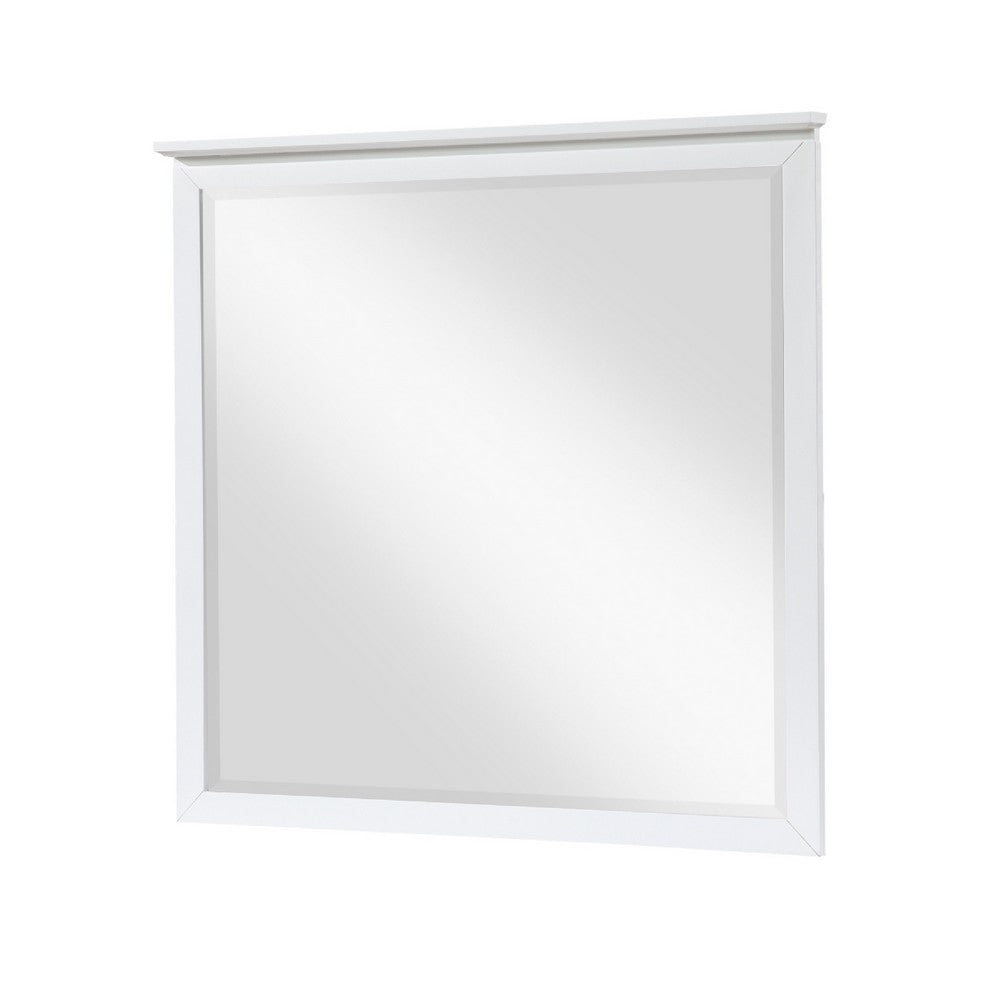 Sely Vanity Dresser Mirror, Glam White Finish Frame, 38 x 38 - BM351922