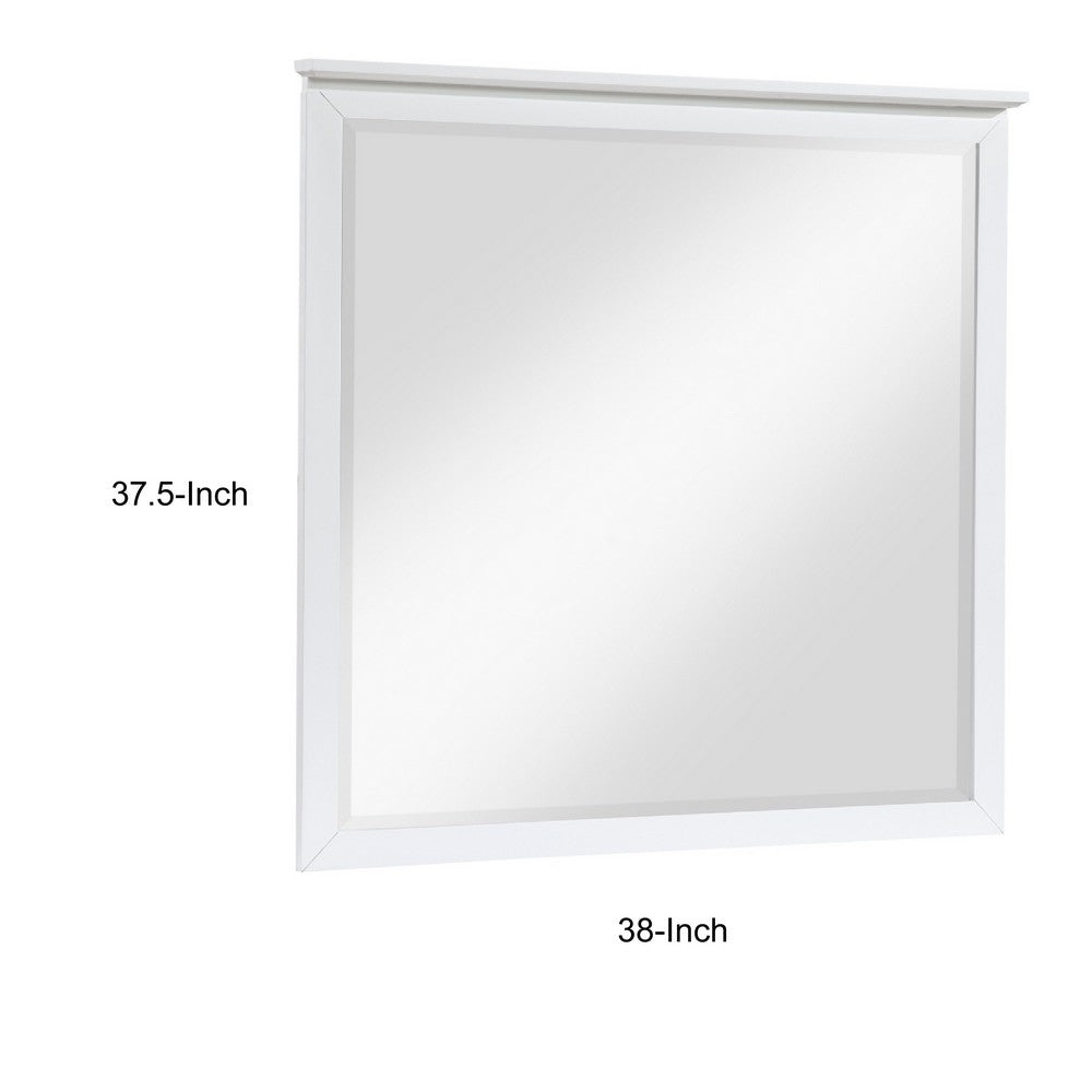 Sely Vanity Dresser Mirror, Glam White Finish Frame, 38 x 38 - BM351922
