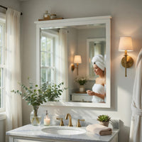 Sely Vanity Dresser Mirror, Glam White Finish Frame, 38 x 38 - BM351922