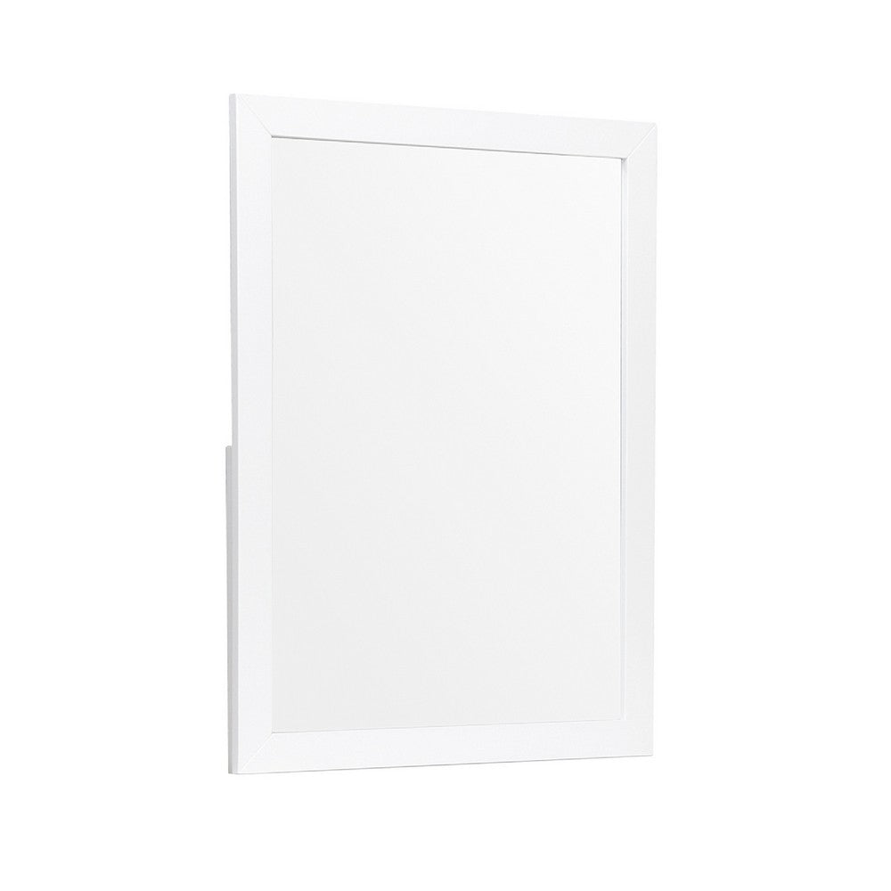 Goe Vanity Dresser Mirror, Transitional White Finish, 28 x 37 - BM351923