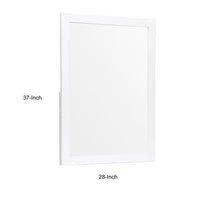 Goe Vanity Dresser Mirror, Transitional White Finish, 28 x 37 - BM351923