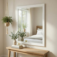 Goe Vanity Dresser Mirror, Transitional White Finish, 28 x 37 - BM351923