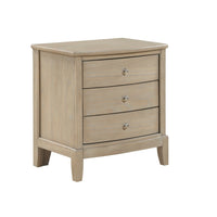 Hadly Nighstand, 3 Drawers, Satin Nickel Knobs, Modern Rustic Beige - BM351933