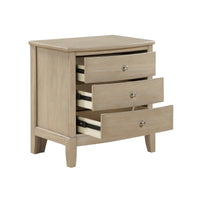 Hadly Nighstand, 3 Drawers, Satin Nickel Knobs, Modern Rustic Beige - BM351933