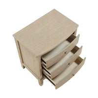 Hadly Nighstand, 3 Drawers, Satin Nickel Knobs, Modern Rustic Beige - BM351933
