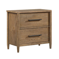 Seny Nighstand, 2 Drawers, USB Ports, Cedar Veneered Bottom Drawer, Brown - BM351936
