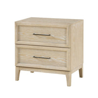 Ary Nighstand, 2 Dovetail Drawers, Black Nickel Handles, Light Brown - BM351938