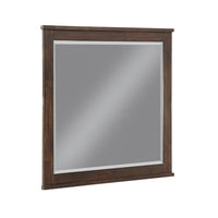 Niti Dresser Mirror, Rustic Dark Brown Birch Wood Frame, 41 x 42 - BM351943