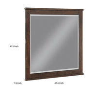 Niti Dresser Mirror, Rustic Dark Brown Birch Wood Frame, 41 x 42 - BM351943