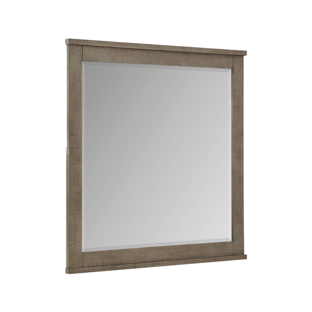 Niti Dresser Mirror, Rustic Gray Birch Wood Frame, 41 x 42 - BM351944