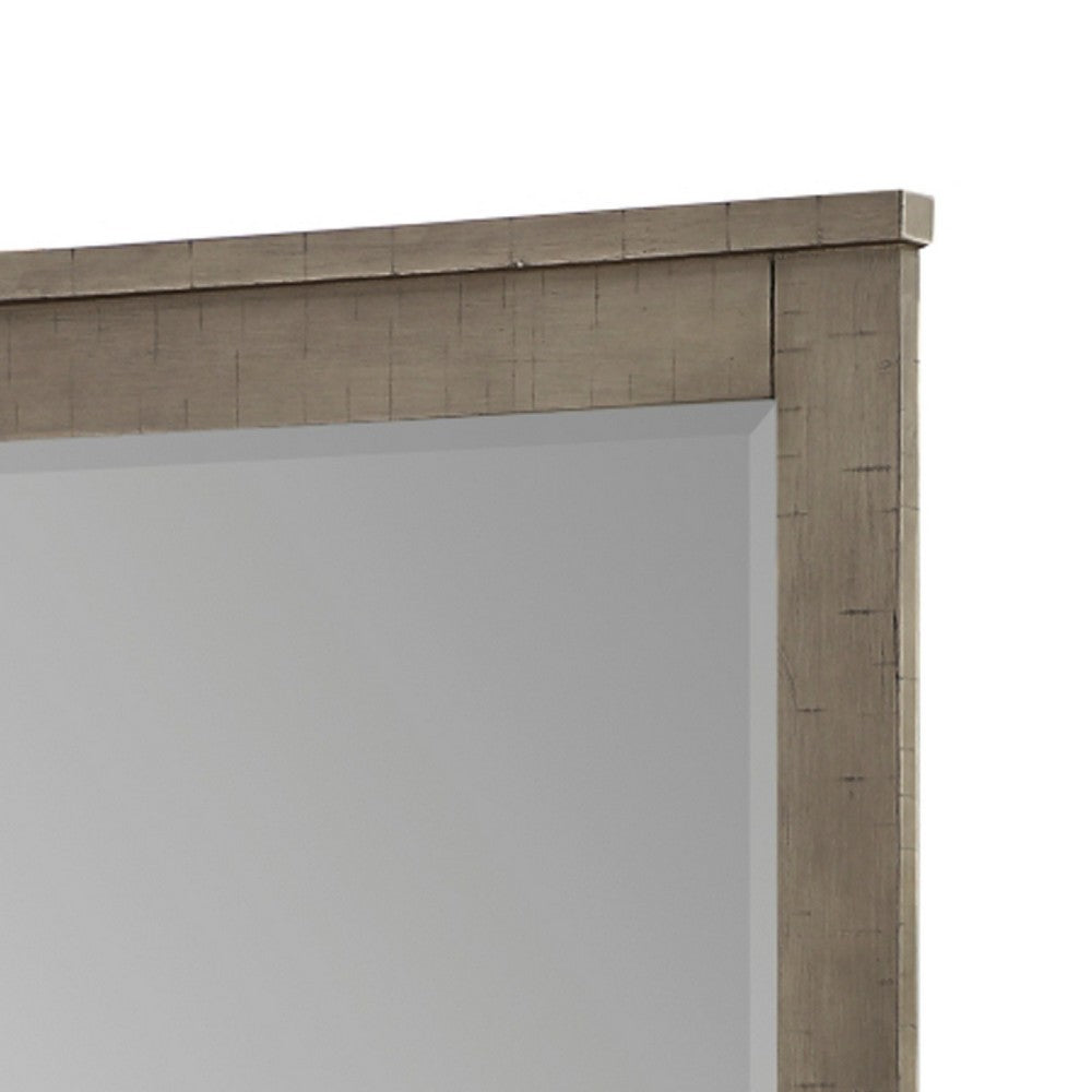 Niti Dresser Mirror, Rustic Gray Birch Wood Frame, 41 x 42 - BM351944