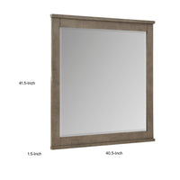Niti Dresser Mirror, Rustic Gray Birch Wood Frame, 41 x 42 - BM351944