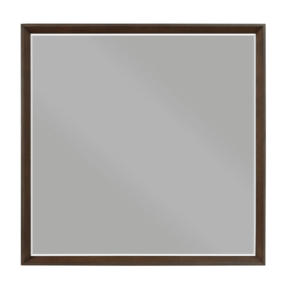 Soly Dresser Mirror, Rustic Walnut Brown Wood Frame, 40 x 53 - BM351945
