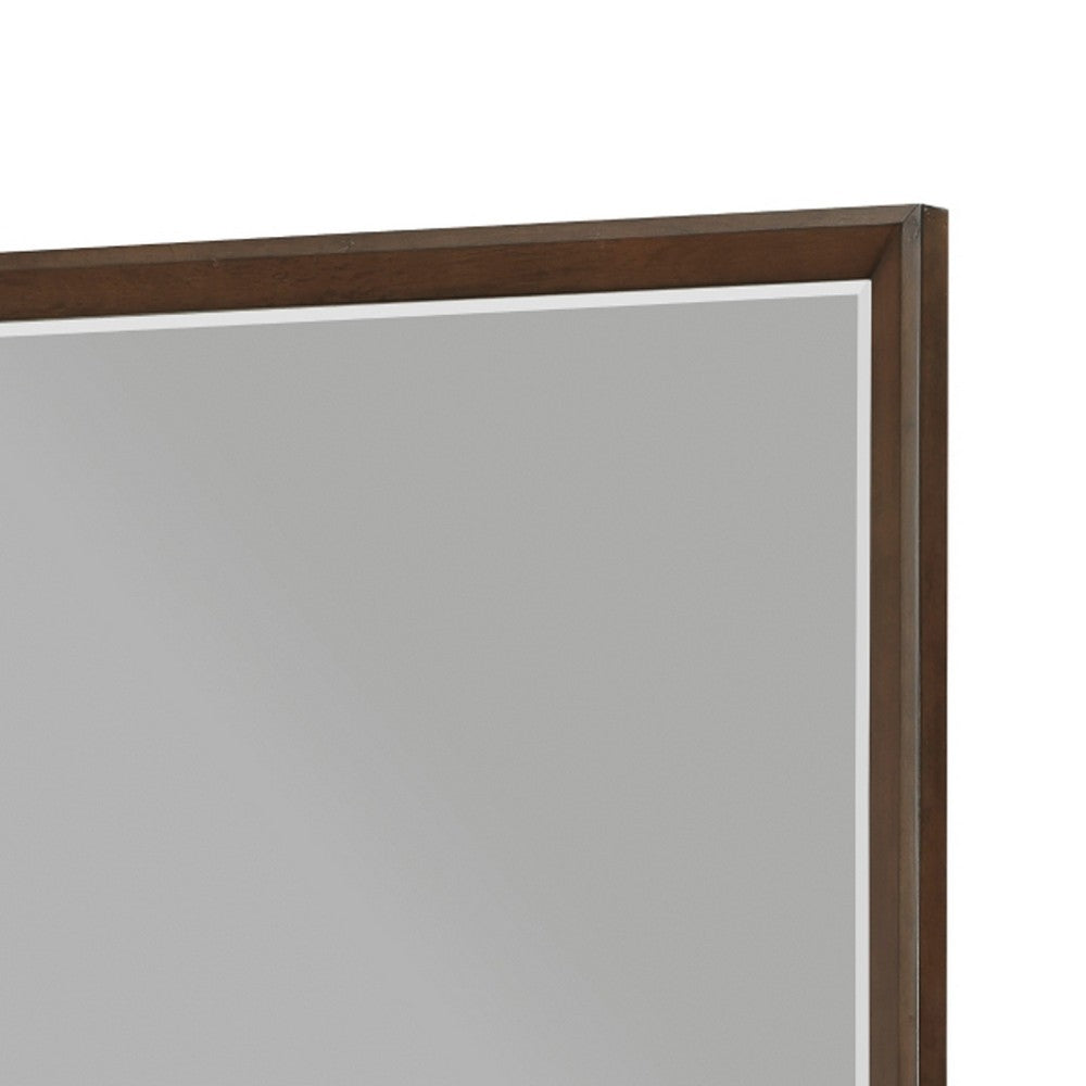 Soly Dresser Mirror, Rustic Walnut Brown Wood Frame, 40 x 53 - BM351945