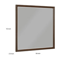 Soly Dresser Mirror, Rustic Walnut Brown Wood Frame, 40 x 53 - BM351945