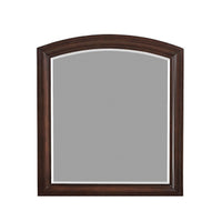 Hudy Dresser Mirror, 34 x 38 Birch Wood Arch Frame, Cherry Brown  - BM351946