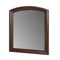 Hudy Dresser Mirror, 34 x 38 Birch Wood Arch Frame, Cherry Brown  - BM351946