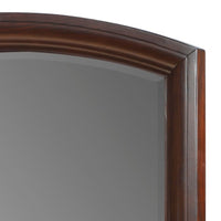 Hudy Dresser Mirror, 34 x 38 Birch Wood Arch Frame, Cherry Brown  - BM351946