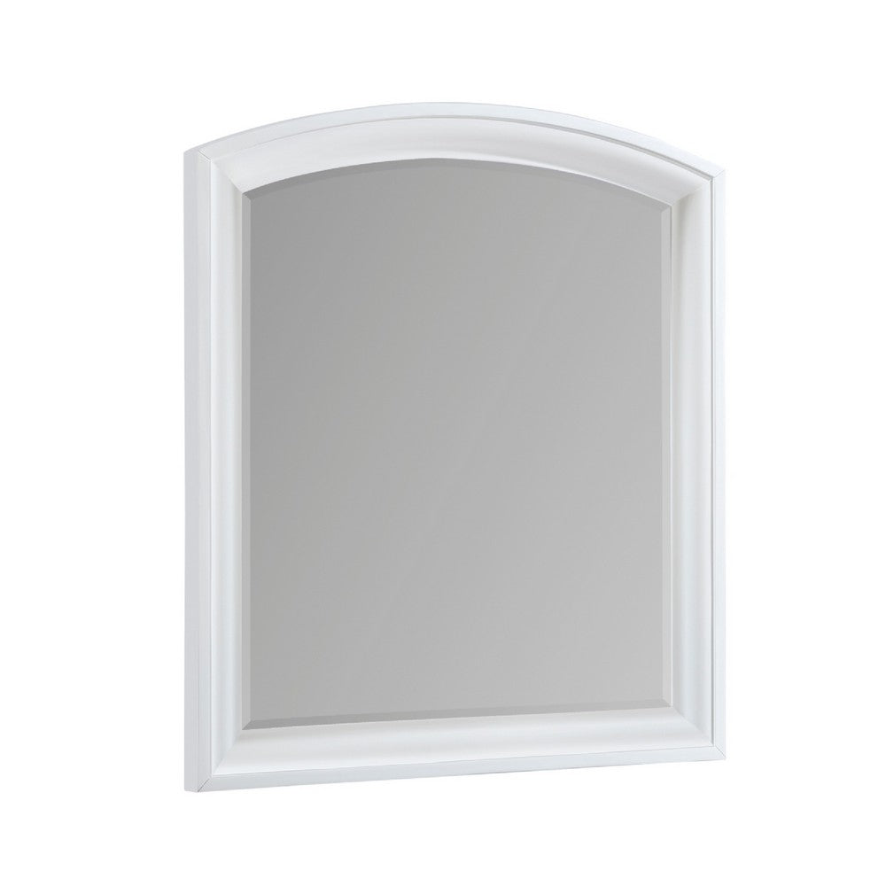 Hudy Dresser Mirror, 34 x 38 Birch Wood Arch Frame, Farmhouse White  - BM351947