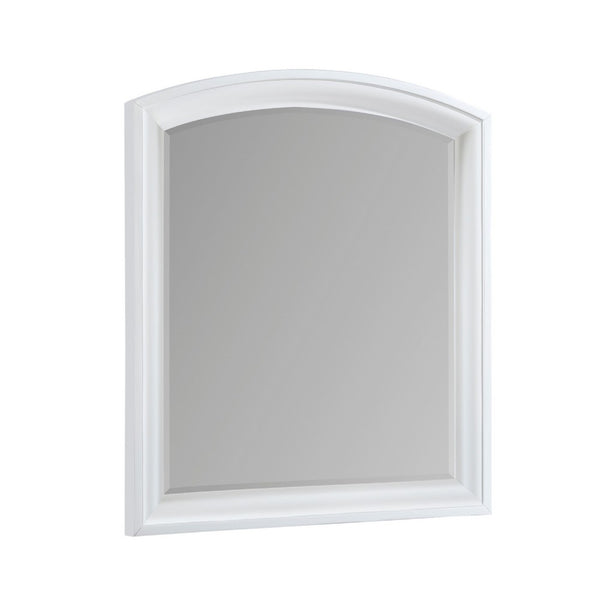 Hudy Dresser Mirror, 34 x 38 Birch Wood Arch Frame, Farmhouse White  - BM351947