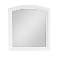 Hudy Dresser Mirror, 34 x 38 Birch Wood Arch Frame, Farmhouse White  - BM351947