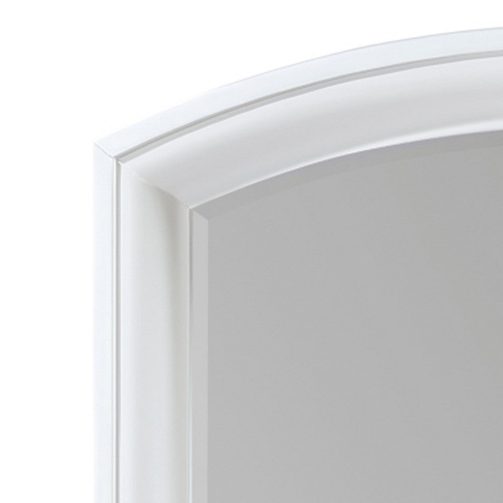Hudy Dresser Mirror, 34 x 38 Birch Wood Arch Frame, Farmhouse White  - BM351947