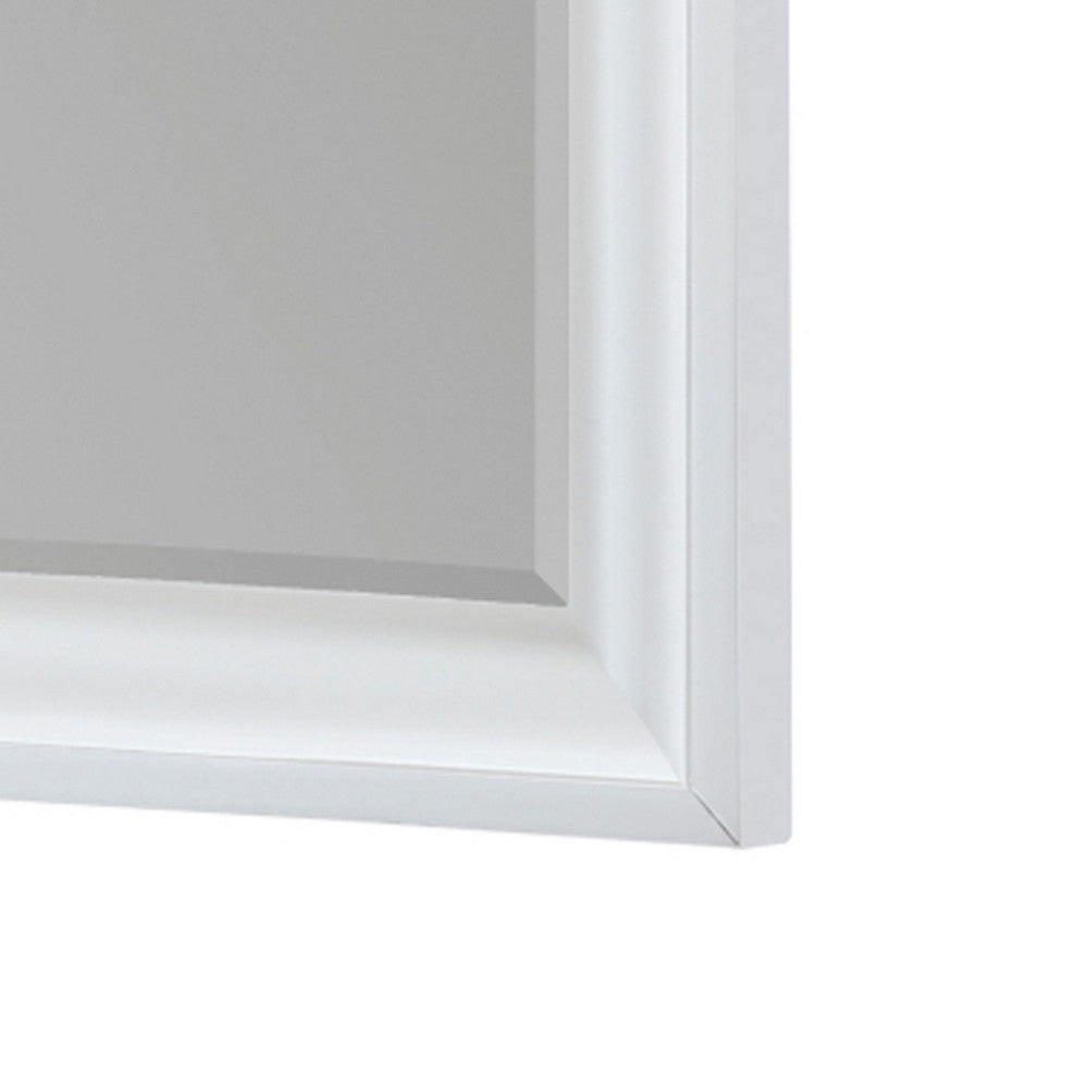 Hudy Dresser Mirror, 34 x 38 Birch Wood Arch Frame, Farmhouse White  - BM351947
