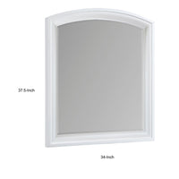 Hudy Dresser Mirror, 34 x 38 Birch Wood Arch Frame, Farmhouse White  - BM351947