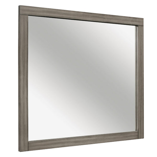 Rie Vanity Dresser Mirror, Weathered Gray Wood Frame, 36 x 41 - BM351948