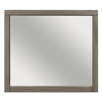 Rie Vanity Dresser Mirror, Weathered Gray Wood Frame, 36 x 41 - BM351948