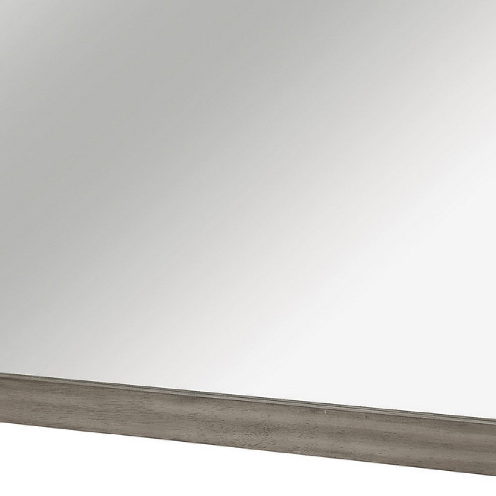 Rie Vanity Dresser Mirror, Weathered Gray Wood Frame, 36 x 41 - BM351948