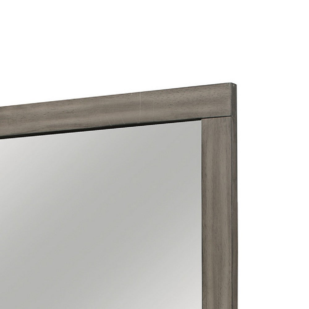 Rie Vanity Dresser Mirror, Weathered Gray Wood Frame, 36 x 41 - BM351948