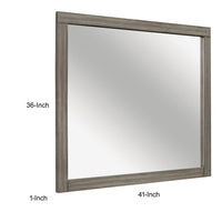 Rie Vanity Dresser Mirror, Weathered Gray Wood Frame, 36 x 41 - BM351948
