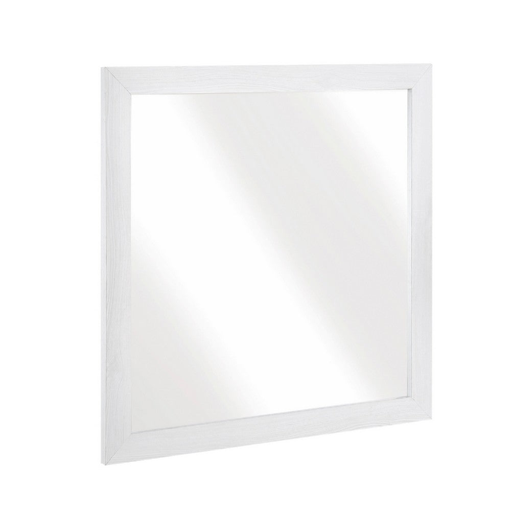 Eby Vanity Dresser Mirror, Modern White Wood Finish, 40 x 40 - BM351950