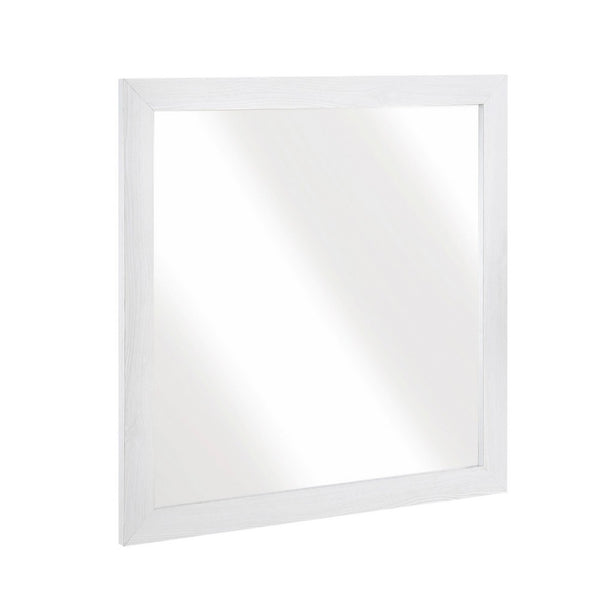 Eby Vanity Dresser Mirror, Modern White Wood Finish, 40 x 40 - BM351950