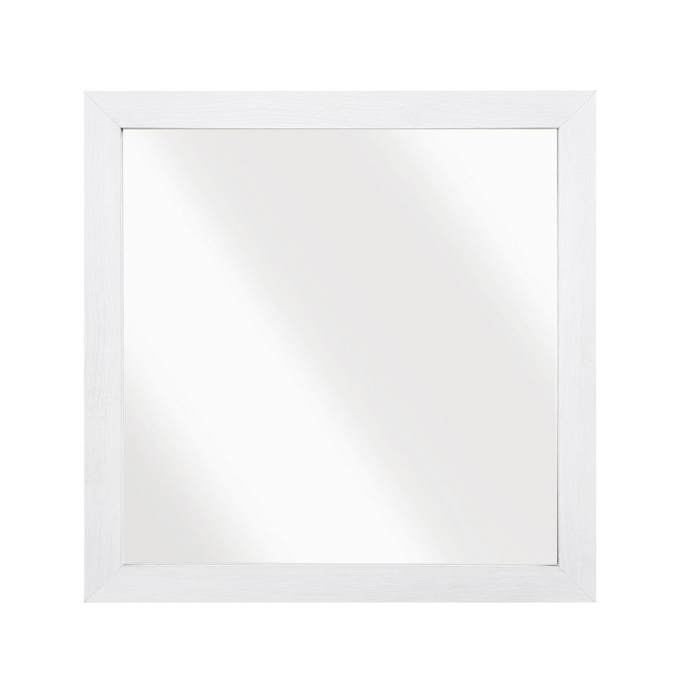 Eby Vanity Dresser Mirror, Modern White Wood Finish, 40 x 40 - BM351950
