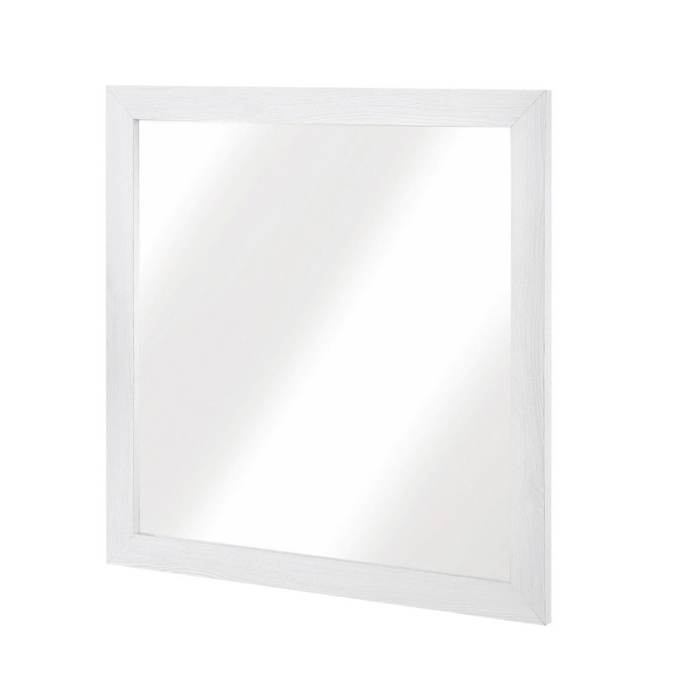Eby Vanity Dresser Mirror, Modern White Wood Finish, 40 x 40 - BM351950